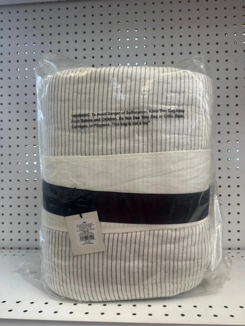 Hearth & Hand with Magnolia King Microstripe Quilt Sour Cream 104x92 Cotton